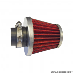 Filtre a air Ø 28/35mm cornet droit chromé average montage sur carburateur adaptable ou Dellorto PHVA/PHBN/PHBG (12/16/17,5/19/21)/Gurtner (scooter) * Prix spécial !