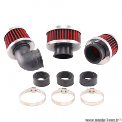 Pack filtre a air Ø28/35mm cornet/plat droit et coudé chromé small montage sur carburateur adaptable ou Dellorto PHVA/PHBN/PHBG (12/16/17,5/19/21)/(Gurtner scooter) * Prix spéciale !