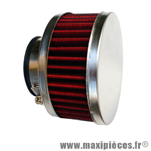 Filtre a air Ø 28/35mm cylindrique extra plat droit chromé montage sur carburateur adaptable ou Dellorto PHVA/PHBN/PHBG (12/16/17,5/19/21)/Gurtner (scooter) * Prix spécial !