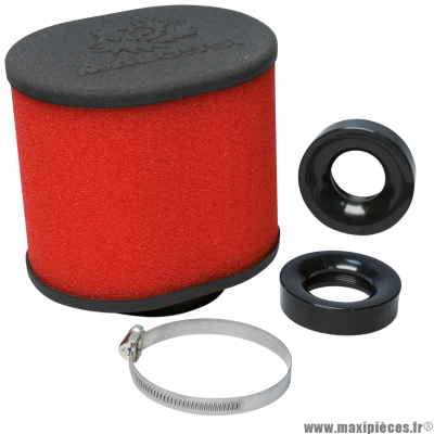 Filtre à air marque Malossi e15 droit d42-50-60 mousse rouge chrome pour phbg-mikuni-keihin