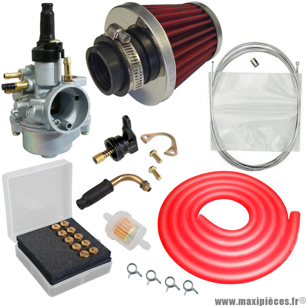 Pack carburation racing PHVA 17,5 universel pour moto 50 à boite scooter cyclomoteur * Prix spécial !