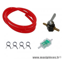 Pack robinet d'essence universel rouge pour moto, scooter...