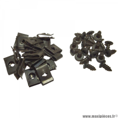 Kit de vis pour carrosserie + agrafe (kit de 20) M4x10