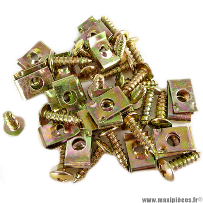 Kit de vis pour carrosserie + agrafe (kit de 20) M4x12 * Prix spécial !