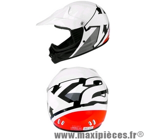 Casque cross enfant Helmet X2 taille L(52) blanc/rouge