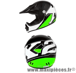 Casque cross enfant Helmet X2 taille S(48) noir/vert