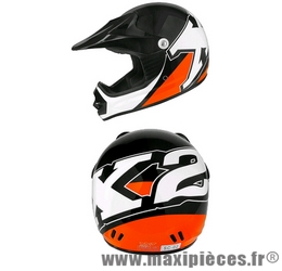 Casque cross enfant Helmet X2 taille M(50) noir/orange