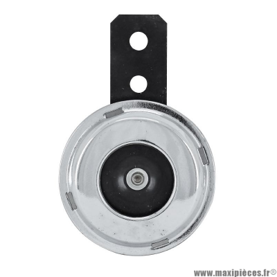 Avertisseur klaxon 12 volts chrome/noir universel pour scooter cyclomoteur moto 50 à boite quad et autres