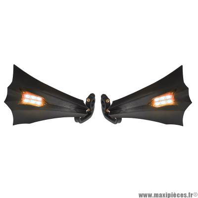 Paire de protège main xrun noir avec leds orange (6 leds)