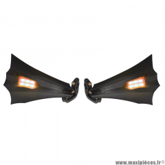 Paire de protège main xrun noir avec leds orange (6 leds)