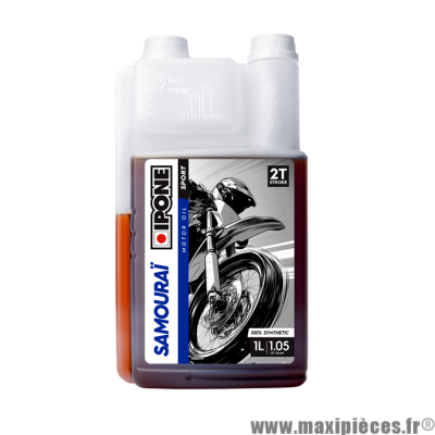 Huile ipone samouraï sport 100% synthèse pour moteur 2 temps moto cyclo 50 à boite scooter et autres