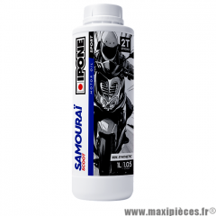 Huile ipone Samouraï scoot 100% synthèse compatible moteur 2T scooters moto cyclo Bidon de 1 Litre