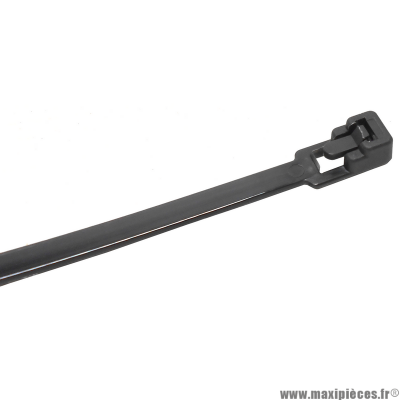 Collier de serrage (Rilsan / Rislan / Colson) nylon noir réutilisable à l'unité longueur 180mm largeur 5mm