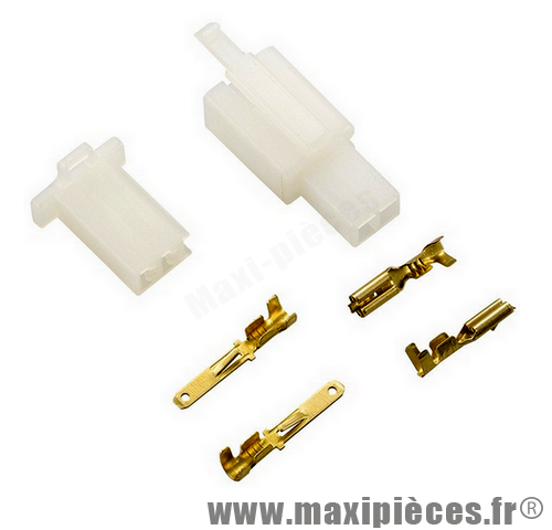 Connecteur plastique male et femelle plus cosse 2 fiches (x1)