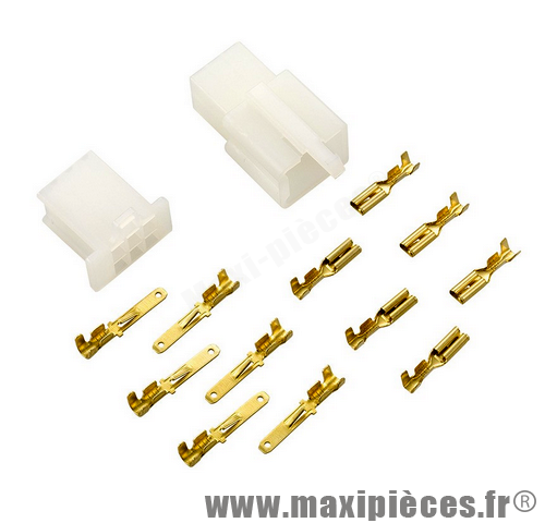 Cosse Plastique 2 Pin fiches Male + Femelle - Lot de 10 / Broche Connecteur  Faisceau Electrique C2PIN