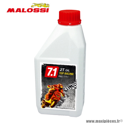Huile Malossi 7.1 top racing compétition 100% synthèse pour moteur 2 temps moto, 50 à boite, scooter, cyclomoteur et autres