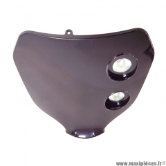 Tête de fourche plaque phare enduro bi halogène pour moto 50 à boite (noir, livré avec fixation)