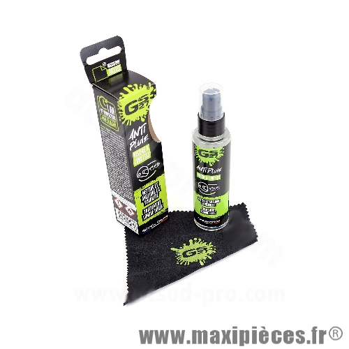 Anti-pluie GS27 pour visière et lunette (75ml)+microfibre 12X12