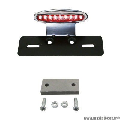 Feu arrière universel à 9 leds fume avec support et éclairage de plaque (homologué CE)