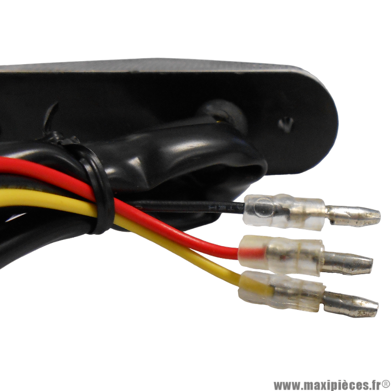 Feu arrière universel triangle transparent 6 leds rouges pour moto 50 à boite et autres (Homologué CE)
