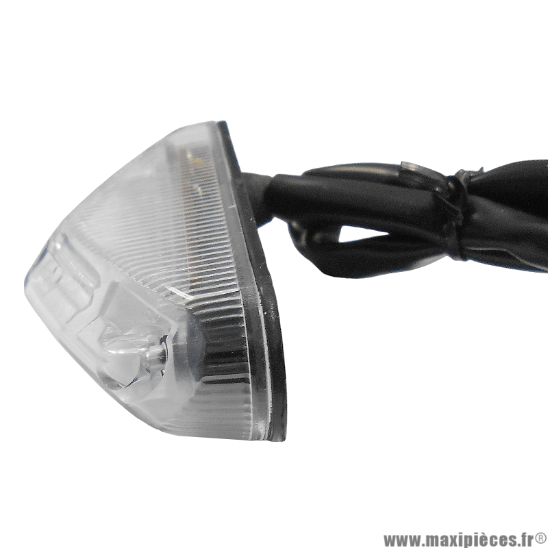 Feu arrière universel triangle transparent 6 leds rouges pour moto 50 à boite et autres (Homologué CE)