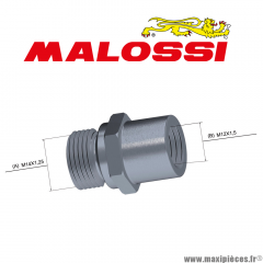 Adaptateur Malossi pour sonde/capteur de température ou autre M14X1,25/M12X1,25