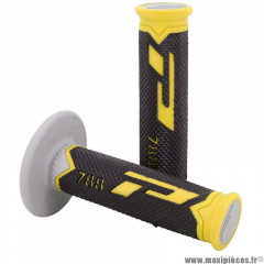 Revêtements/poignées ProGrip off road 788 triple densite base color jaune-noir-gris 115mm (cross-mx) * Prix spécial !