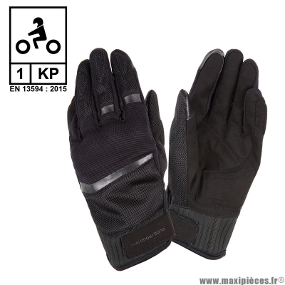 Gants moto printemps-été Tucano Penna taille 8/S noir (compatible écran tactile) * Prix spécial !