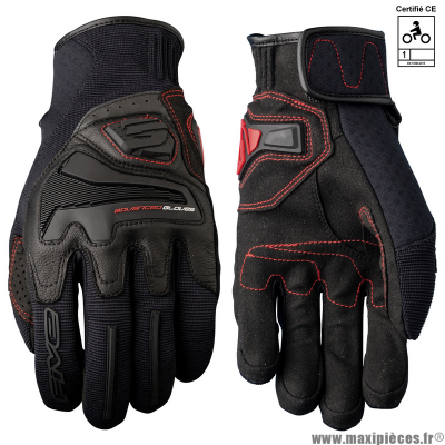 Gants Five street/urban RS4 noir/couture rouge taille L/10 * Déstockage !