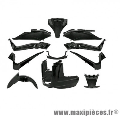 Kit carrosserie noir brillant pour yamaha x-max 125 mbk skycruiser (11 pièces)