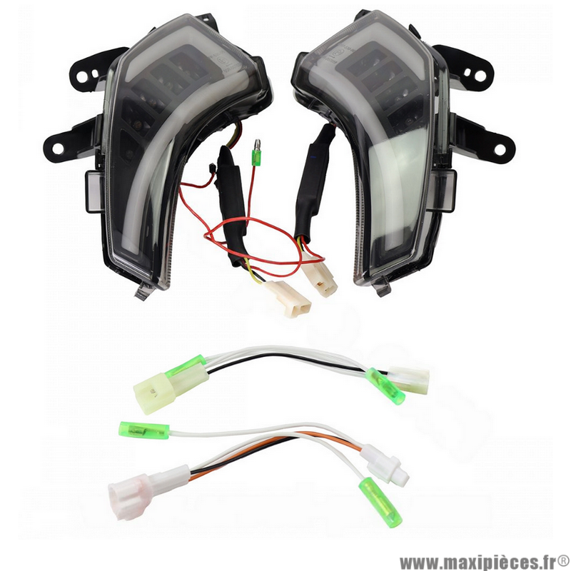 Clignotants avant à led x2 marque RB Max pour maxi-scooter yamaha t-max 530cc 2012-2016 homologué fumé