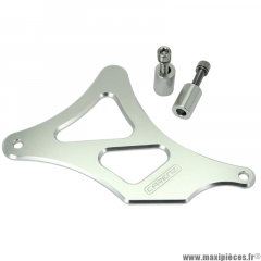 Cache pignon en aluminium silver argent Carenzi pour 50 à boite avec un moteur Minarelli am6 Mbk Yamaha Beta Rieju Sherco