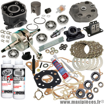 Pack réfection moteur type origine(haut moteur, vilo, roulement, joint...)pour: euro2 derbi senda drd x-treme x-race sm enduro gpr gilera gsm bultaco astro lobito ... (EBE050)