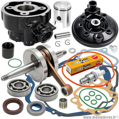 Pack 50cc kit moteur complet top performances (haut moteur fonte, vilo renforcé, roulement, joint...)pour:am6 rs rx mx tzr dtr dtx xp6 xps x-limit power beta rr sm mrx rs2 smx spike hrd ...