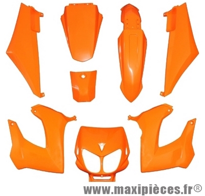 Kit carrosserie carénage orange pour 50 a boite derbi senda drd x-treme x-race 1994 à 2010 (8 pièces)