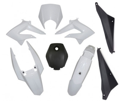 Kit carrosserie/carénages (8 pièces) blanc brillant pour moto derbi senda drd extrem Gilera rcr smt de 2011 à 2017 * Prix spécial !