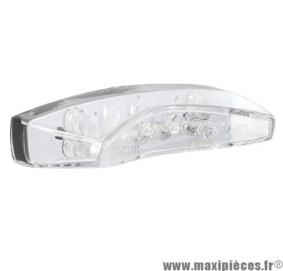 Feu arrière universel à leds space transparent (8 leds rouges / 3 blanches) homologué CE * Prix spécial !