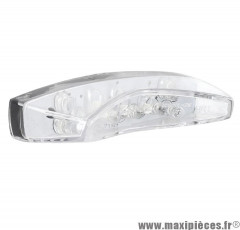 Feu arrière universel à leds space transparent (8 leds rouges / 3 blanches) homologué CE * Prix spécial !