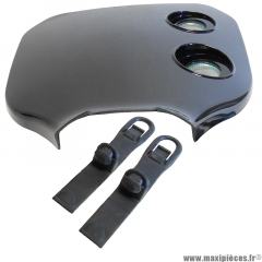 Tête de fourche plaque phare enduro bi halogène pour moto 50 à boite (noir, livré avec fixation) * Prix spécial !