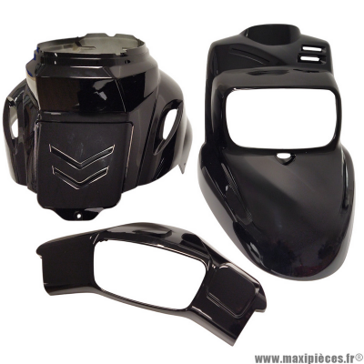 Kit carrosserie/carénage noir (4 pièces) version 2 pour scooter Mbk booster et Yamaha bws (2004 et après) * Prix spécial !