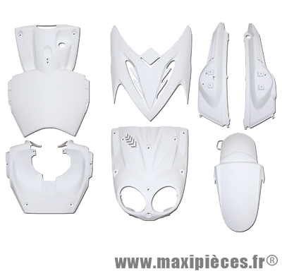 Kit carrosserie carénage blanc pour mbk stunt yamaha slider (7 pièces)