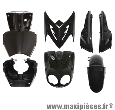 Kit carrosserie carénage noir pour mbk stunt yamaha slider (7 pièces)