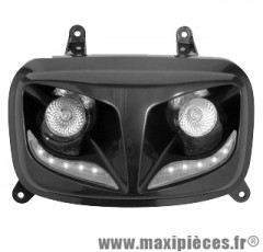 Phare double optique halogène+leds blanches pour mbk booster yamaha bws (2004)