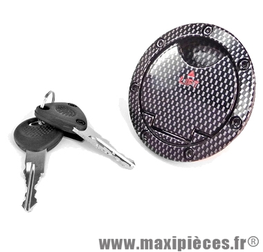 Bouchon essence antivol carbone brillant adaptable mbk yamaha aerox