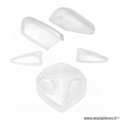Kit cabochons 5 pièces  feu arrière+clignotants avant et arrière transparent pour scooter mbk nitro et yamaha aerox après 2013
