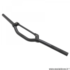 Guidon street alu noir mat Ø22 mm, 625 mm de large, avec barre de renfort (hauteur sous barre 40 mm).