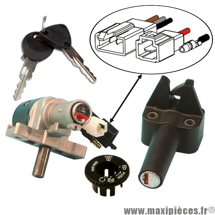 Contacteur a clés import scooter mbk booster 5 fils