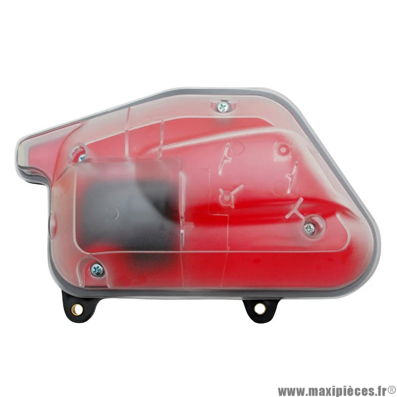 Filtre à air adaptable couvercle transparent mousse racing rouge pour scooter mbk booster / yamaha bws a partir de 2004