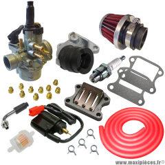 Pack carburation racing PHVA 17,5 pour scooter Peugeot buxy zenith trekker tkr vivacity speedfight elyseo elystar looxor squab x-fight * Prix spécial !