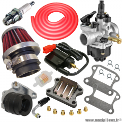 Pack carburation racing PHVA 17,5 pour scooter Peugeot buxy zenith trekker tkr vivacity speedfight elyseo elystar looxor squab x-fight * Prix spécial !